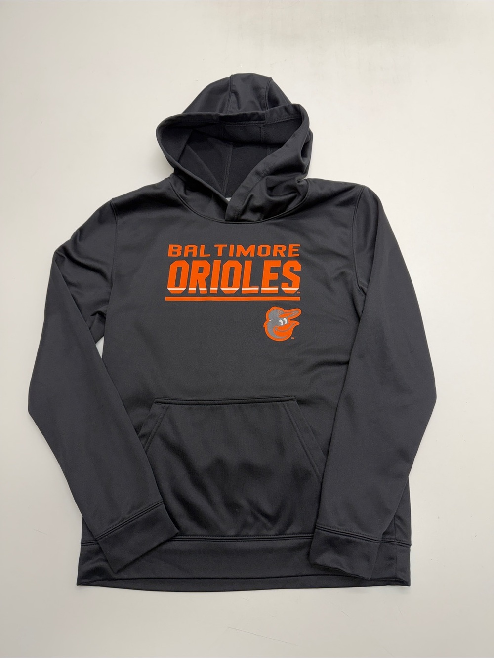 BALTIMORE ORIOLES Men’s Small Black Performance Hoodie Sweatshirt